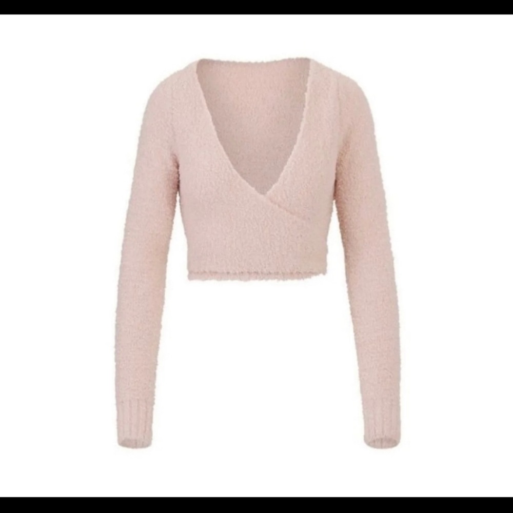 SKIMS Cozy Knit Wrap Top in Dusk
